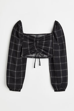 Top cropped con cordon de ajuste