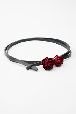 FINE LEATHER BELT WITH ROSES - Zara фото 7