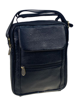 Сумка мужская из натуральной кожи, цвет черный