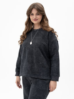 Эффект варенки! очень крутой лонгслив свитшот футер 3-х нитка петля ,графитовый - Binita фото 15