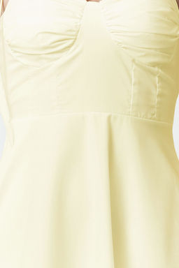 TRENDYOLMILLA Beyaz Drape Detayl? Dokuma Maxi Elbise TWOSS24EL01128 фото 16