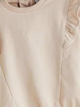 Bisiklet Yaka Uzun Kollu K?z Bebek Sweatshirt ve Tayt 2li Tak?m