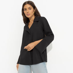 Блуза с разрезами на манжетах Амбассадор стиля (black) - Charutti фото 4