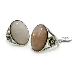 Кольцо с камнем Розовый кварц оберег на взаимную любовь и верность