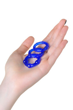 Набор колец TOYFA A-toys, TPE, синий, 3,5/3/2 см  фото 4
