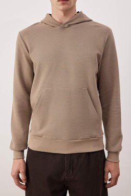 Lacivert Regular/Normal Kesim Kapusonlu Dokulu Sweatshirt TMNAW26SW00068 - Trendyolmilla фото 3