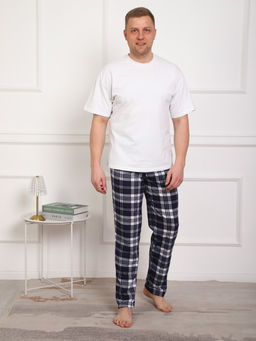 Брюки мужские Легион сине-белый/клетка