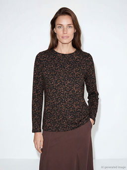 Bisiklet Yaka Desenli Bluz