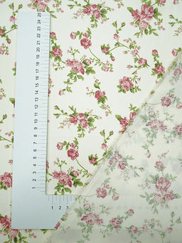 Сатин Кружевные розочки цв.шампань, ш.1.6м, хлопок-100%, 110гр/м.кв - Купава фото 4