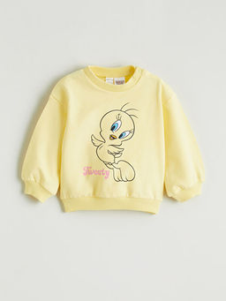 Tweety Bask?l? K?z Bebek Sweatshirt ve Tayt