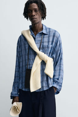 CHECK FLOWING SHIRT - Zara фото 6