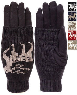 Перчатки женские трикотаж и вязка цветные двойные