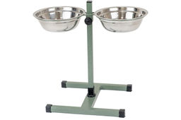 Стойка с мисками регулируемая, 40см,2*0,7л,d18 1182 99ред99 1182 1182