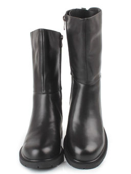 Z4209M BLACK Полусапоги зимние женские (натуральная кожа, натуральный мех)