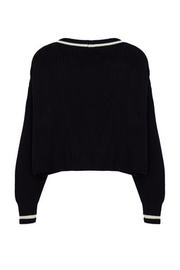 TRENDYOLMILLA Siyah Crop Renk Bloklu Triko H?rka TWOAW23HI00366 фото 7