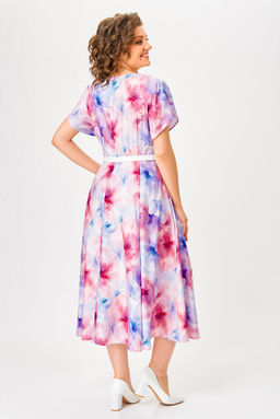 Платье Swallow 829 Принт Розово-голубые цветы фото 12