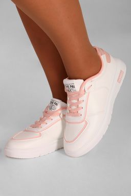 Кроссовки белые с розовым женские