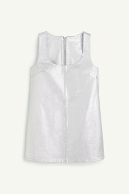 Vestido denim metalizado brillante
