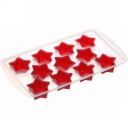 Цена за 4 шт. Форма для льда пластиковая с силиконом "Звездочки"