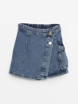 Beli Lastikli K?z ?ocuk Jean ?ort Etek