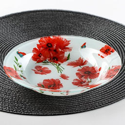 Тарелка суповая Доляна Красные маки, d=18,5 см