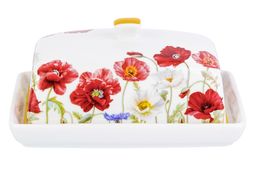 Масленка 13,5*9*6,5 см Маки NEW BONE CHINA