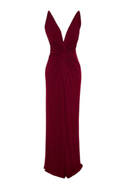 TRENDYOLMILLA Mor Astarl? Orme Uzun S?k Abiye Elbise TPRSS19UT0099  фото 7