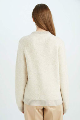 Кардиган стандартного кроя с круглым вырезом - Defacto фото 6