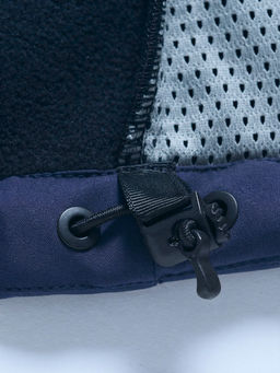 Ветровка женская софтшелл виндстоппер с капюшоном спортивная темно-синего цвета 9616_1TS