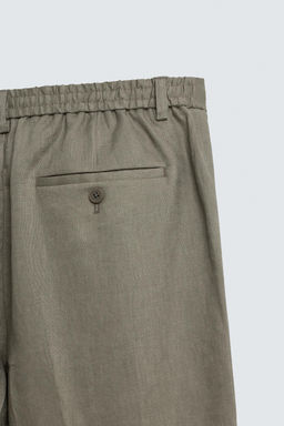 PANTAL?N REGULAR FIT 100% LINO / Beige claro - Zara фото 9