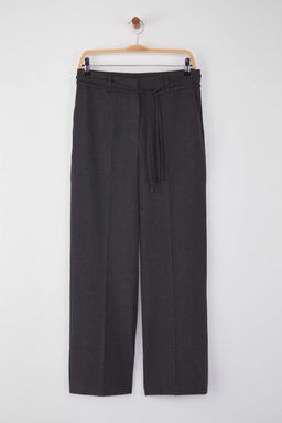 Antrasit Bagc?k Detayl? Dusuk Bel Wide Leg/Genis Paca Pantolon TWOAW26PL00008