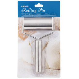 Скалка-валик для раскатки теста из нержавеющей стали, 9,5х4,7х4,7см (18,7х11,2х4,7см) в блистере (Китай) - Домашняя мода фото 5
