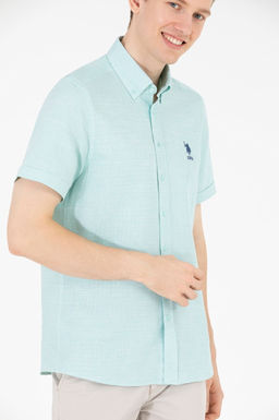 Мужская вода -зеленая рубашка с короткими рукавами в корзине - U.s. polo assn фото 6