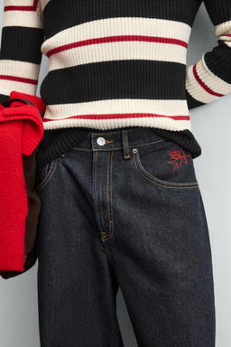 JEANS BALLOON FIT BORDADO CUPIDO / Azul - Zara фото 5