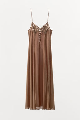 VESTIDO COMBINADO CROCHET / Rosado - Zara фото 6