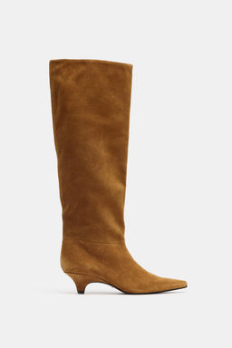 SUEDE HEELED BOOTS - Zara фото 9