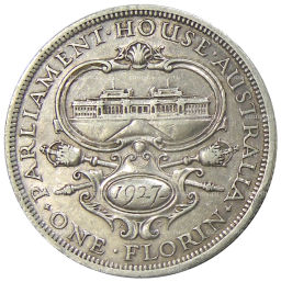 1 флорин 1927 года Австралия Открытие здания парламента в Канберре