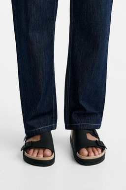 RUBBERISED DOUBLE-STRAP SANDALS - Zara фото 3