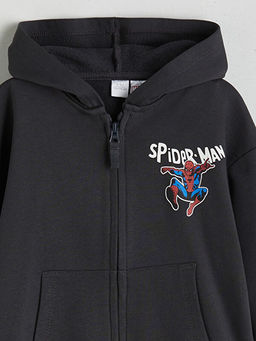 Spider-Man Bask?l? Erkek ?ocuk Fermuarl? Sweatshirt