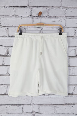 TRENDYOL MAN Beyaz Oversize Keten Gorunumlu Dokumlu Yazl?k Sort & Bermuda TMNSS25SR00004 - Trendyolmilla фото 5