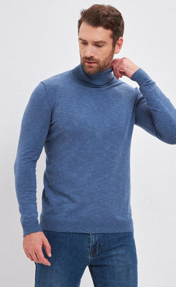 Водолазка мужская F021-15608 темно-голубая - Fine joyce фото 8