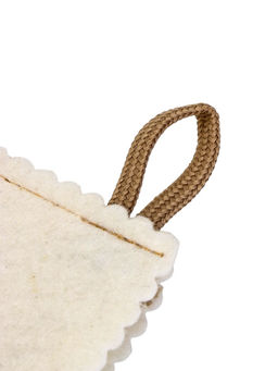 Рукавица для бани и сауны «Лучший банщик», шерсть 50%, полиэфир 50%, белая