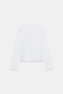 DOUBLE EFFECT LONG SLEEVE T-SHIRT - Zara фото 15