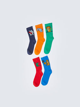 Desenli Erkek ?ocuk Soket ?orap 5li - Waikiki фото 2