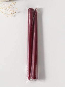 Цена за 2 шт. Свеча античная 25 см (набор 2 шт) 58 гр, 7 ч, цв. бордовый