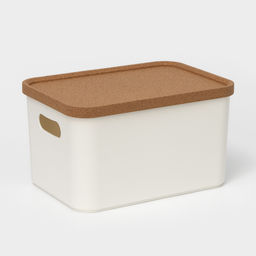 Корзина для хранения Korely maxi, 2.4 л, 23.5×16.5×13.5 см, с крышкой, цвет слоновая кость