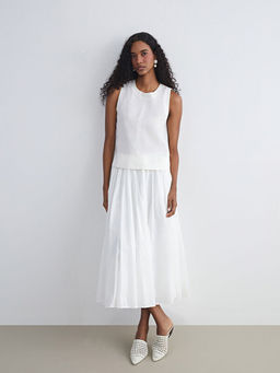 Bisiklet Yaka %100 Keten Bluz