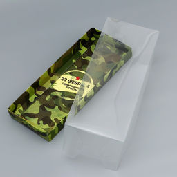 Цена за 5 шт. Коробка с прозрачной крышкой под рулет, 23 февраля, 30?12?12 см