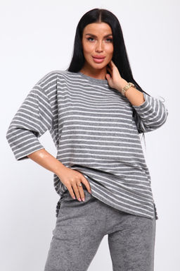 Костюм 375711 домашний махровый в полоску