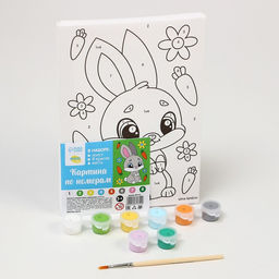 Картина по номерам Зайка с морковками 21 15 см - Школа талантов фото 2